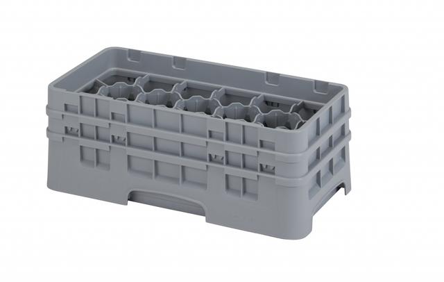 Cambro Voetglazenkorf met 2 opzetstukken - 500x250 H 184m max 133mm 17 compartimenten - Soft Gray