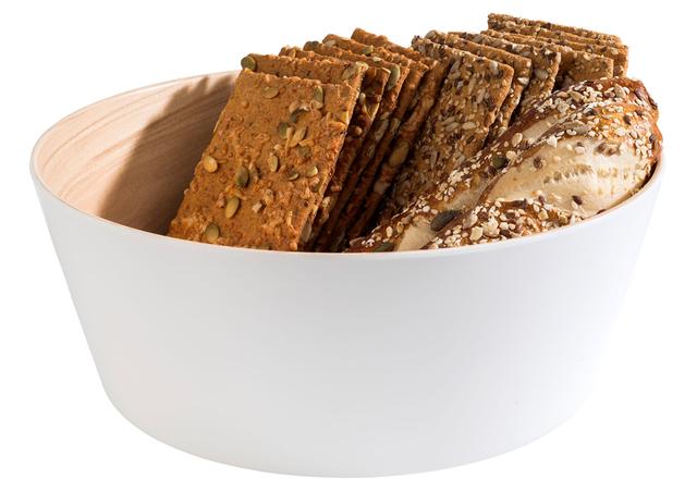 APS Schaal Frida - Ø220mm - H 105mm - Wit/houtlook