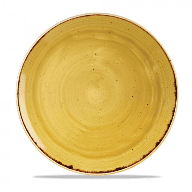 Churchill Stonecast Coupebord plat - Ø288mm - Mustard
