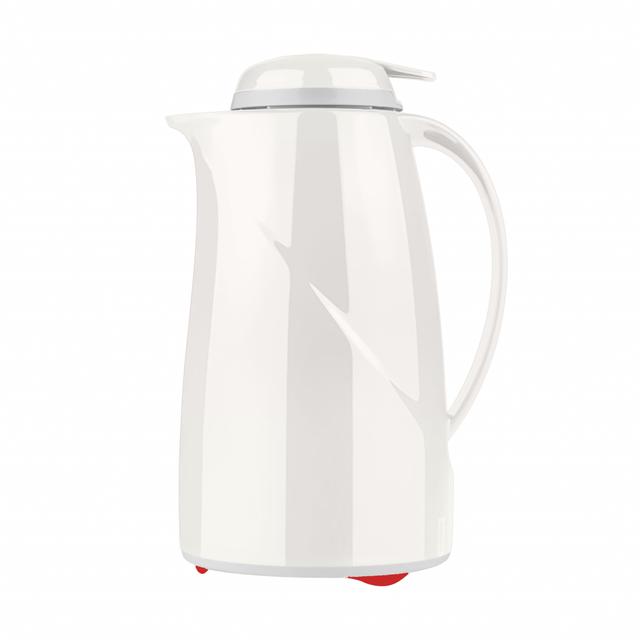 Helios Wave Push Thermoskan kunststof - 1Ltr - Wit