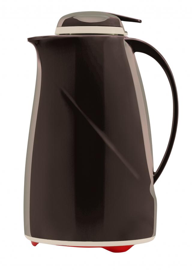 Helios Wave Push Thermoskan kunststof - 1.5Ltr - Cappuccino