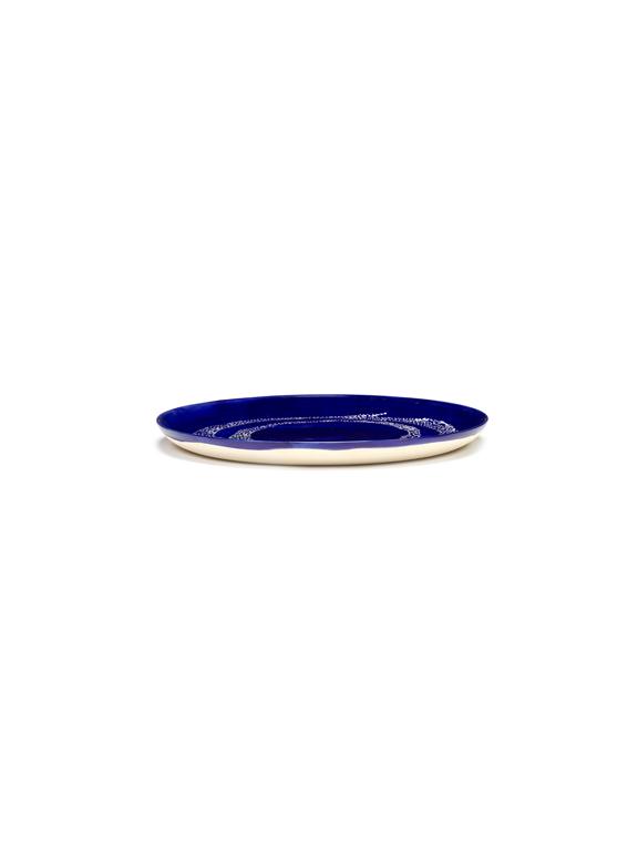 Serax Feast Bord L - Ø265mm - Lapis lazuli swirl/dots white