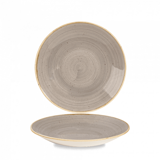 Churchill Stonecast Coupebord diep laag - Ø225mm - H 27mm - Peppercorn Grey