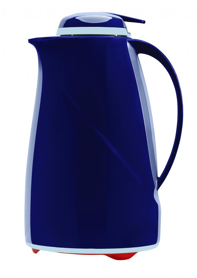 Helios Wave Push Thermoskan kunststof - 1.5Ltr - Donkerblauw