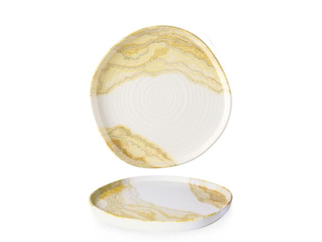 Churchill Tide Bord plat organisch met opstaande rand - Ø255mm - Gold