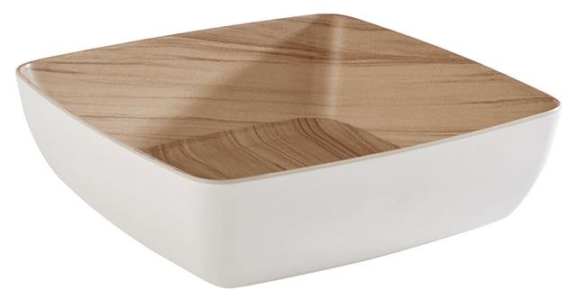 APS Schaal Frida - 165x165x55mm - Wit/houtlook