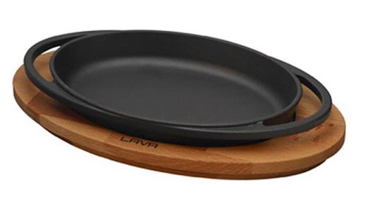 LAVA Schaal ovaal met plateau - 210x140mm - Matt Black