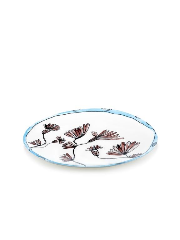 Serax Midnight Flowers Serveerschaal S - Ø310mm - Camelia Aubergine