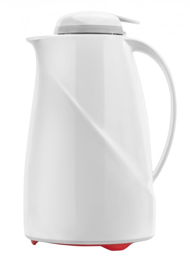Helios Wave Push Thermoskan kunststof - 1.5Ltr - Wit