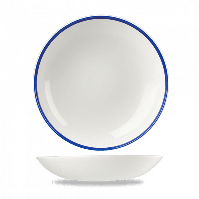Churchill Retro Blue Coupebord diep - Ø248mm - 1.14Ltr - White/blue