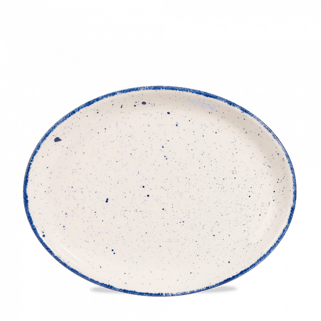 Churchill Stonecast Hints Bord plat ovaal - B 305mm - Indigo Blue