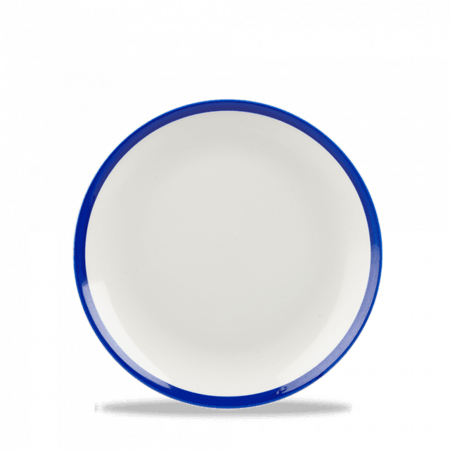 Churchill Retro Blue Coupebord plat - Ø165mm - White/blue
