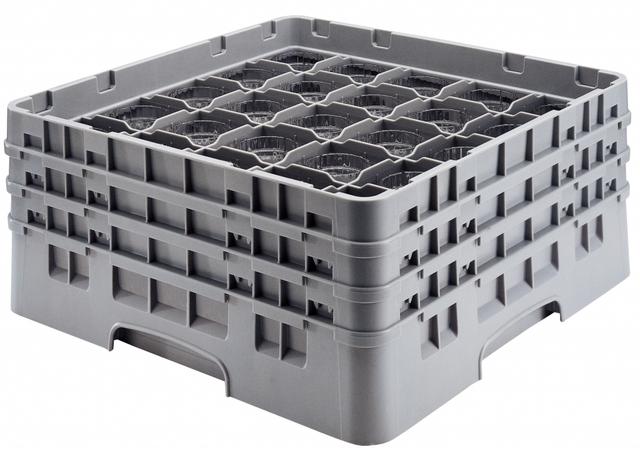 Cambro Voetglazenkorf met 3 opzetstukken Low profile - 500x500 H 225mm max 196mm 36 compartimenten -