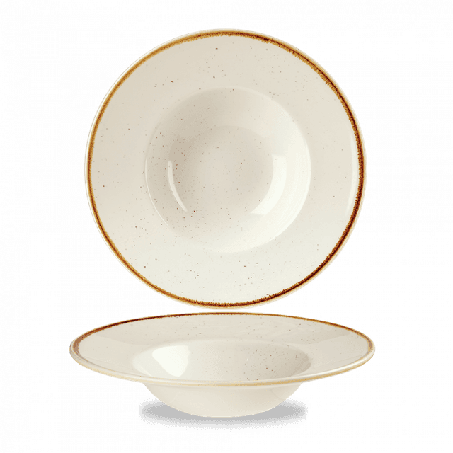 Churchill Stonecast Bord diep met brede rand - Ø240mm - 0.284Ltr - Barley White