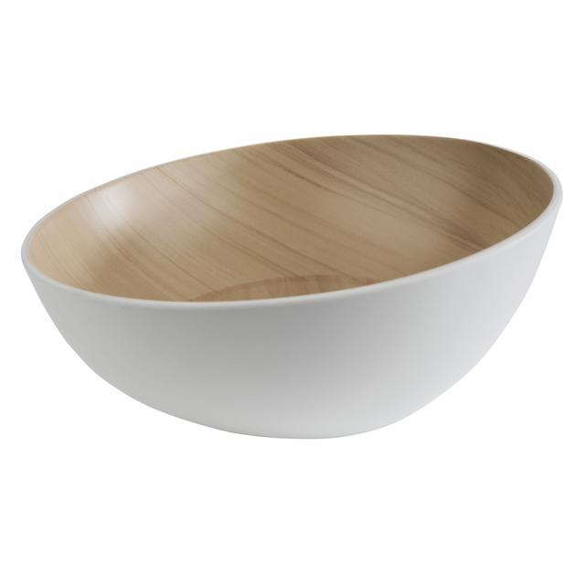 APS Schaal Frida Lock - Ø250mm - H 110mm - Wit/houtlook