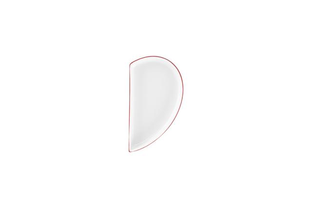 RAK Cliché Bord plat zonder rand rechts/deksel - 100x180x25mm - Red/White