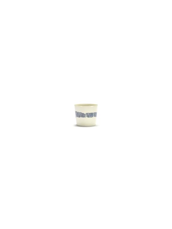 Serax Feast Espressokopje - 0.15Ltr - White swirl/stripes blue