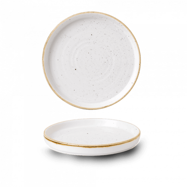 Churchill Stonecast Bord plat met opstaande rand - Ø157mm - Barley White