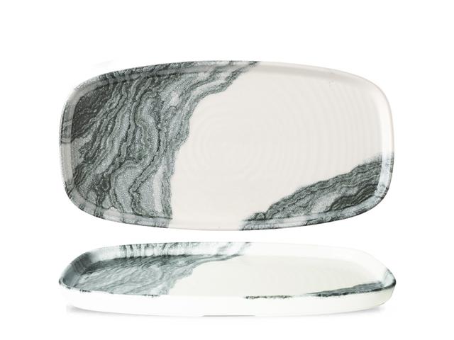 Churchill Tide Bord plat langwerpig met opstaande rand - 350x185x20mm - Black