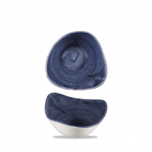 Churchill Stonecast Patina Schaal driehoek - B 153mm - Cobalt Blue