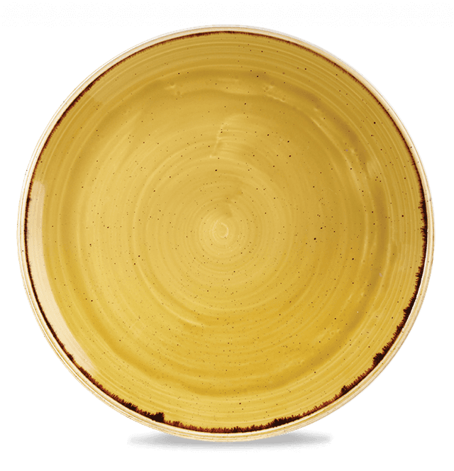 Churchill Stonecast Coupebord plat - Ø324mm - Mustard
