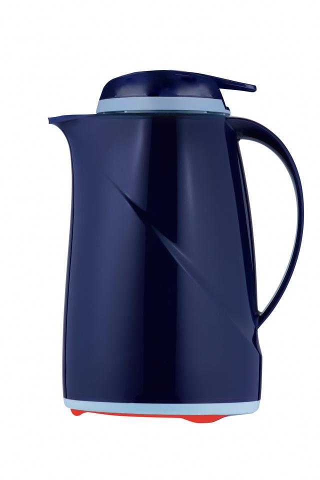 Helios Wave Push Thermoskan kunststof - 0.6Ltr - Donkerblauw