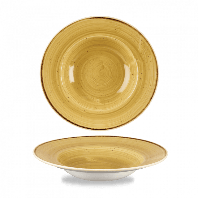 Churchill Stonecast Bord diep met brede rand - Ø240mm - 0.284Ltr - Mustard