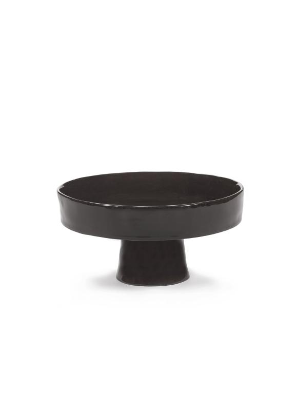 Serax La Mère tableware Plateau diep op voet L - Ø250mm - H 125mm - Ebony