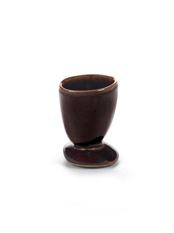 Serax Out of Lines Eierdopje - 45x45x70mm - Zwart/bruin