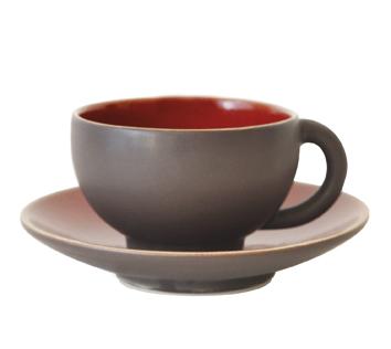 Jars Tourron Theekop met schotel - 0.18Ltr - Cerise