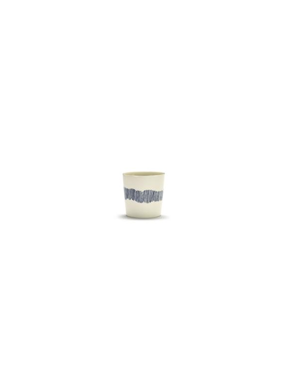Serax Feast Koffiekop - 0.25Ltr - White swirl/stripes blue