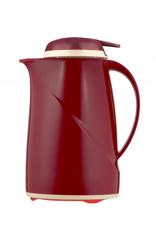 Helios Wave Push Thermoskan kunststof - 0.6Ltr - Donkerrood