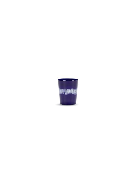 Serax Feast Theekop - 0.33Ltr - Lapis lazuli swirl/stripes white