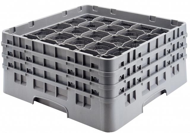 Cambro Voetglazenkorf met 2 opzetstukken Low profile - 500x500 H 184mm max 155mm 36 compartimenten -