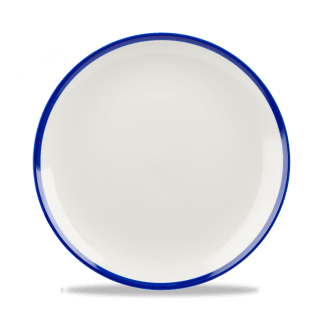 Churchill Retro Blue Coupebord plat - Ø217mm - White/blue
