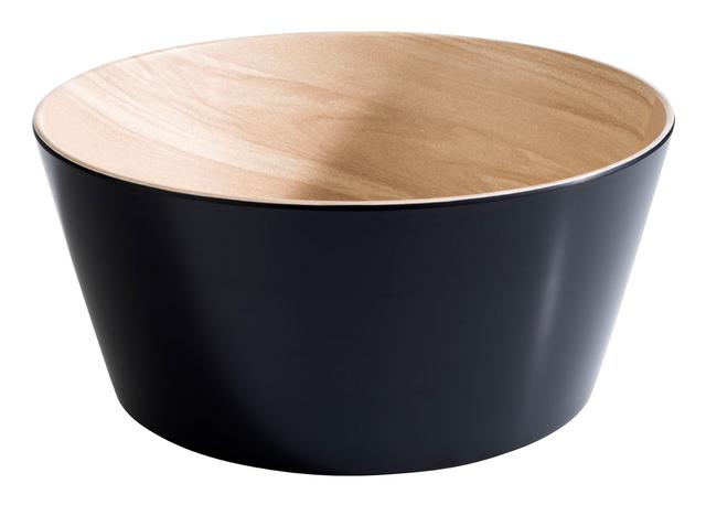 APS Schaal Frida - Ø265mm - H 105mm - Zwart/houtlook