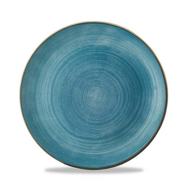 Churchill Stonecast Raw Coupebord plat - Ø217mm - Teal