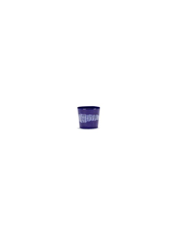 Serax Feast Espressokopje - 0.15Ltr - Lapis lazuli swirl/stripes white