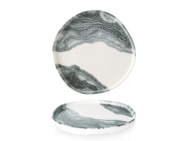 Churchill Tide Bord plat organisch met opstaande rand - Ø255mm - Black