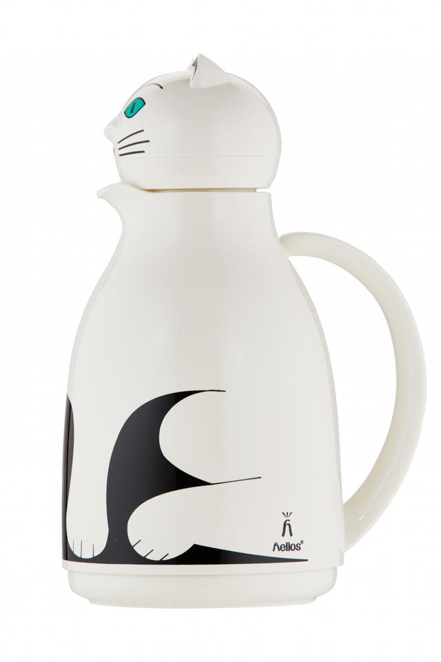 Helios Thermo-Cat Thermoskan kunststof - 1Ltr - Wit