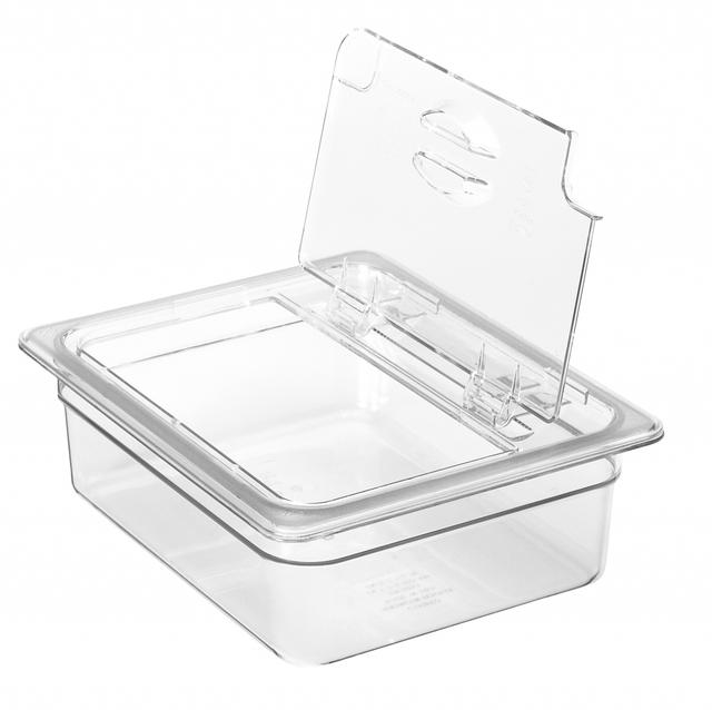 Cambro Deksel met lepeluitsparing, greep en scharnierdeksel 1/2 GN - Clear