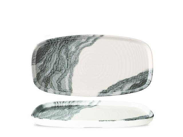 Churchill Tide Bord plat langwerpig met opstaande rand - 300x154x20mm - Black