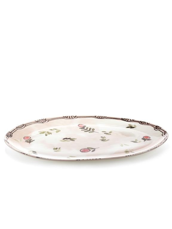 Serax Midnight Flowers Bord ovaal °2 L - 465x300x24mm - Mirtillo Nude