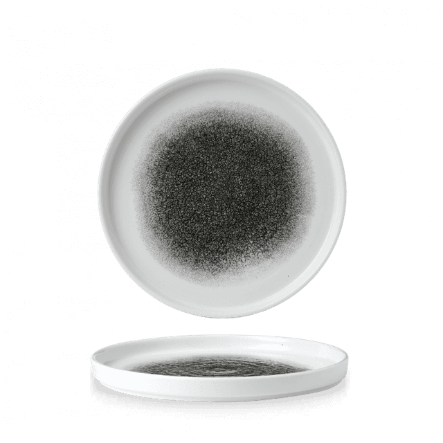 Churchill Studio Prints Raku Bord plat met opstaande rand - Ø210mm - Quartz Black