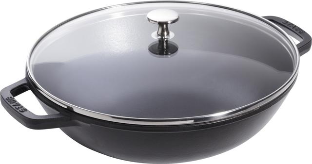 Staub Wok met glazen deksel - Ø300mm - Zwart