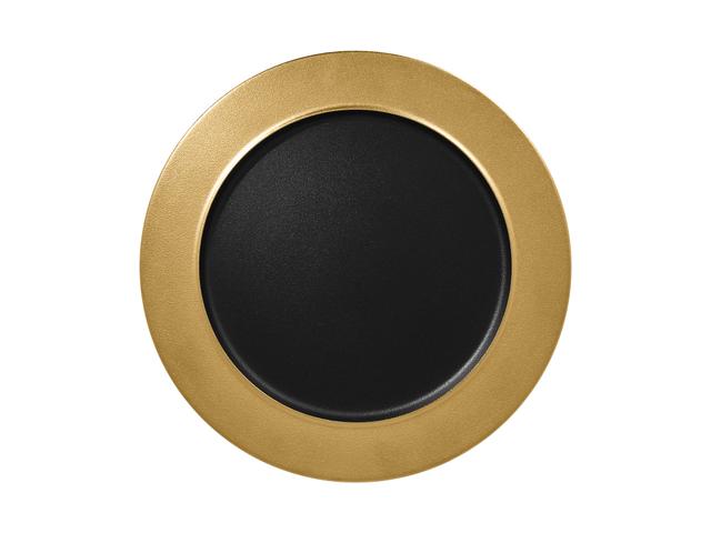 RAK Metalfusion Bord plat met rand - Ø320mm - Black/gold