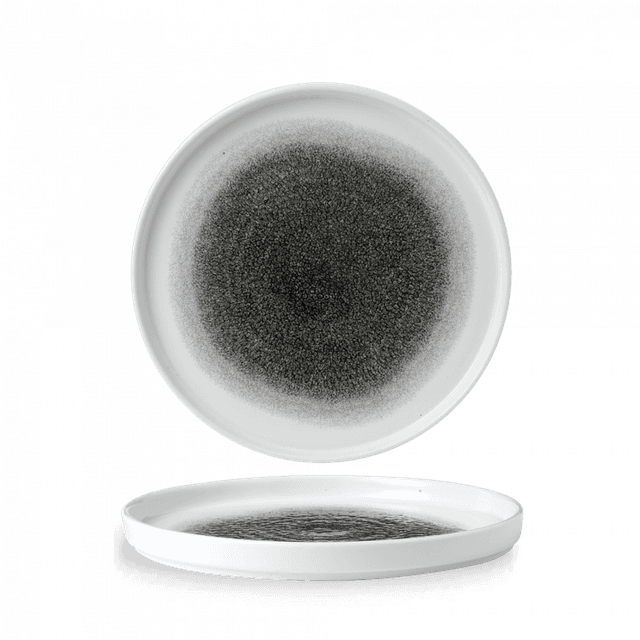 Churchill Studio Prints Raku Bord plat met opstaande rand - Ø260mm - Quartz Black